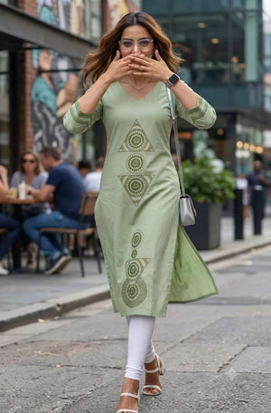 Rajnandini Relax Feel Premium Roman Silk Ladies Kurti