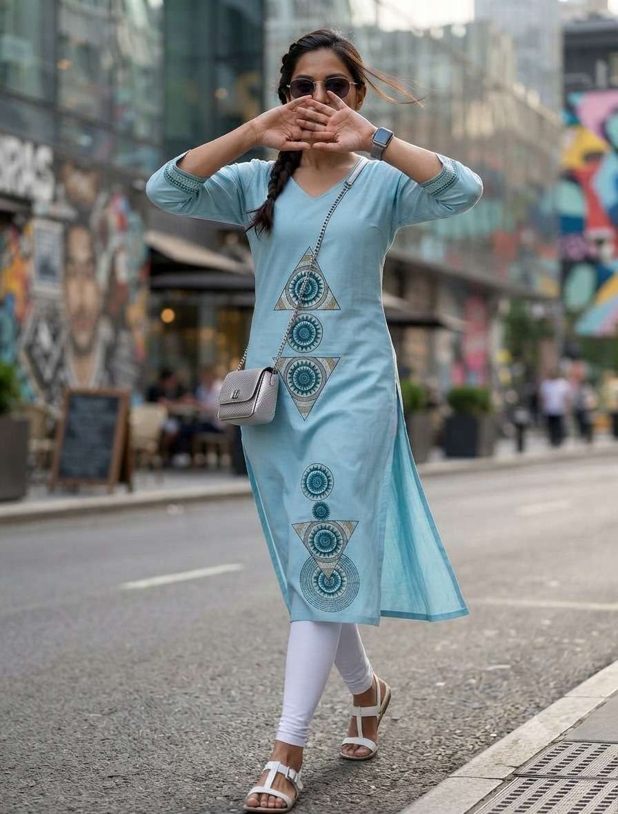 Rajnandini Relax Feel Premium Roman Silk Ladies Kurti