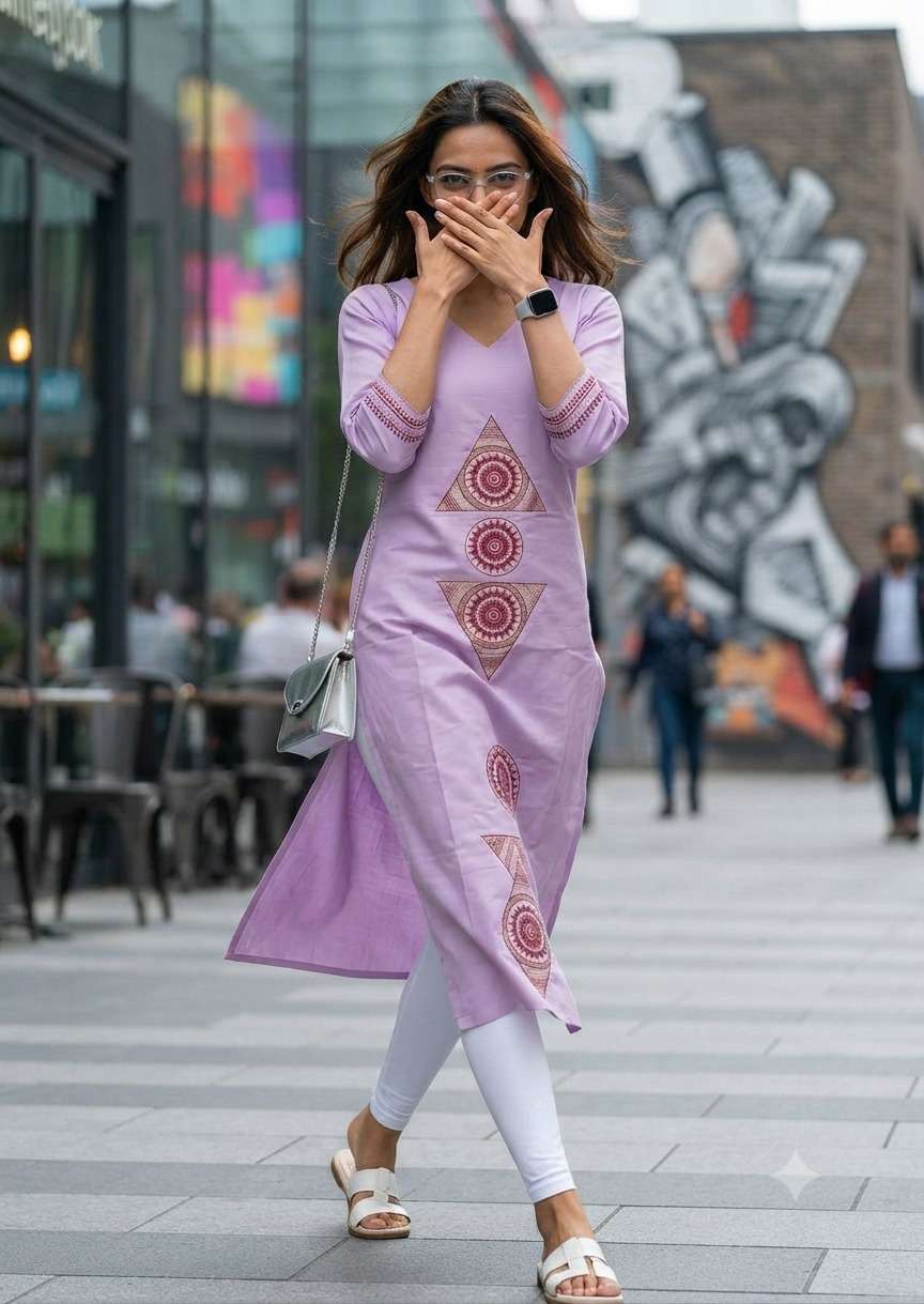Rajnandini Relax Feel Premium Roman Silk Ladies Kurti
