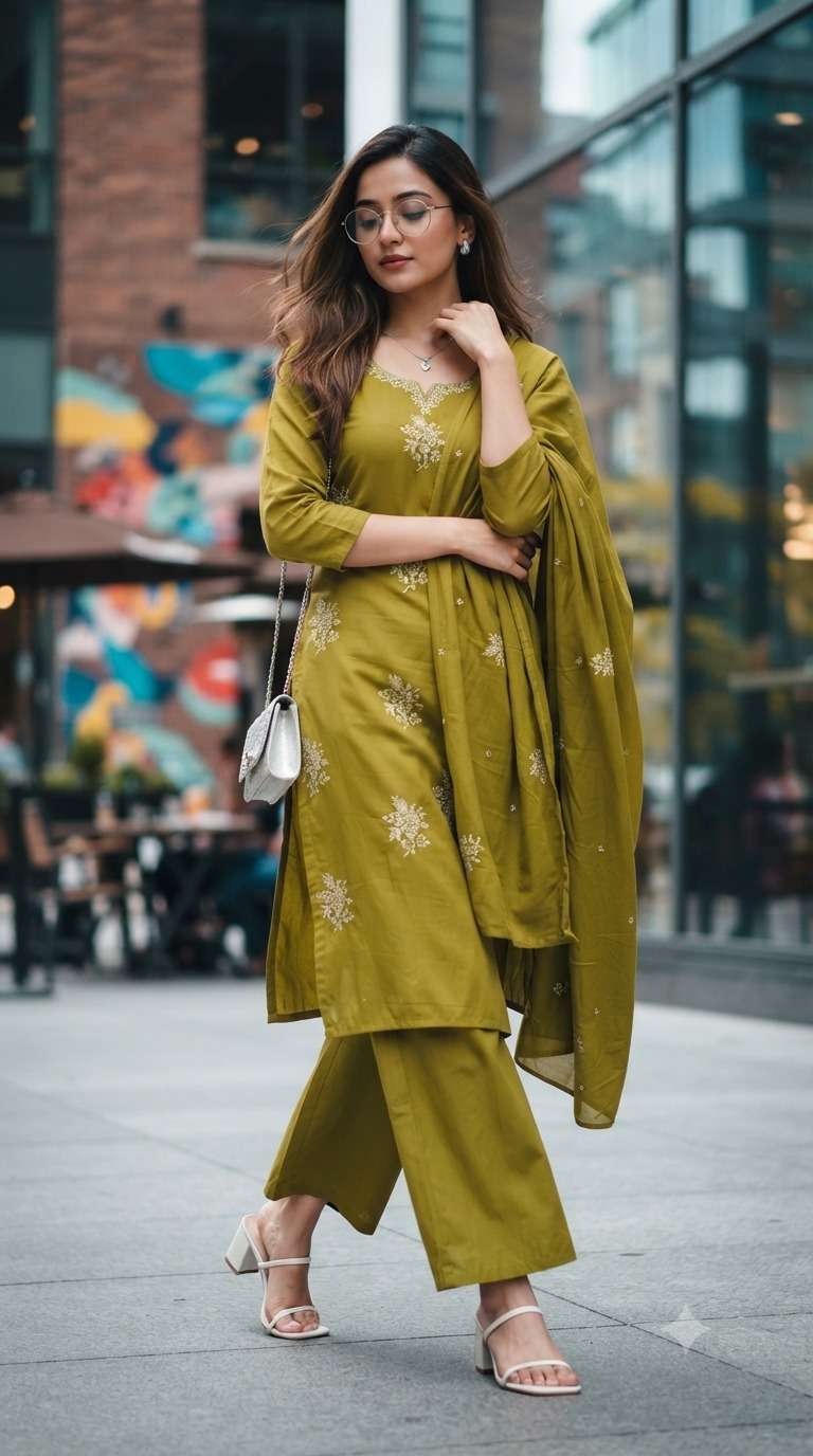 Rajnandini Sameera Bloom Cotton Kurti Pant Dupatta Set - Amrah Wholesale