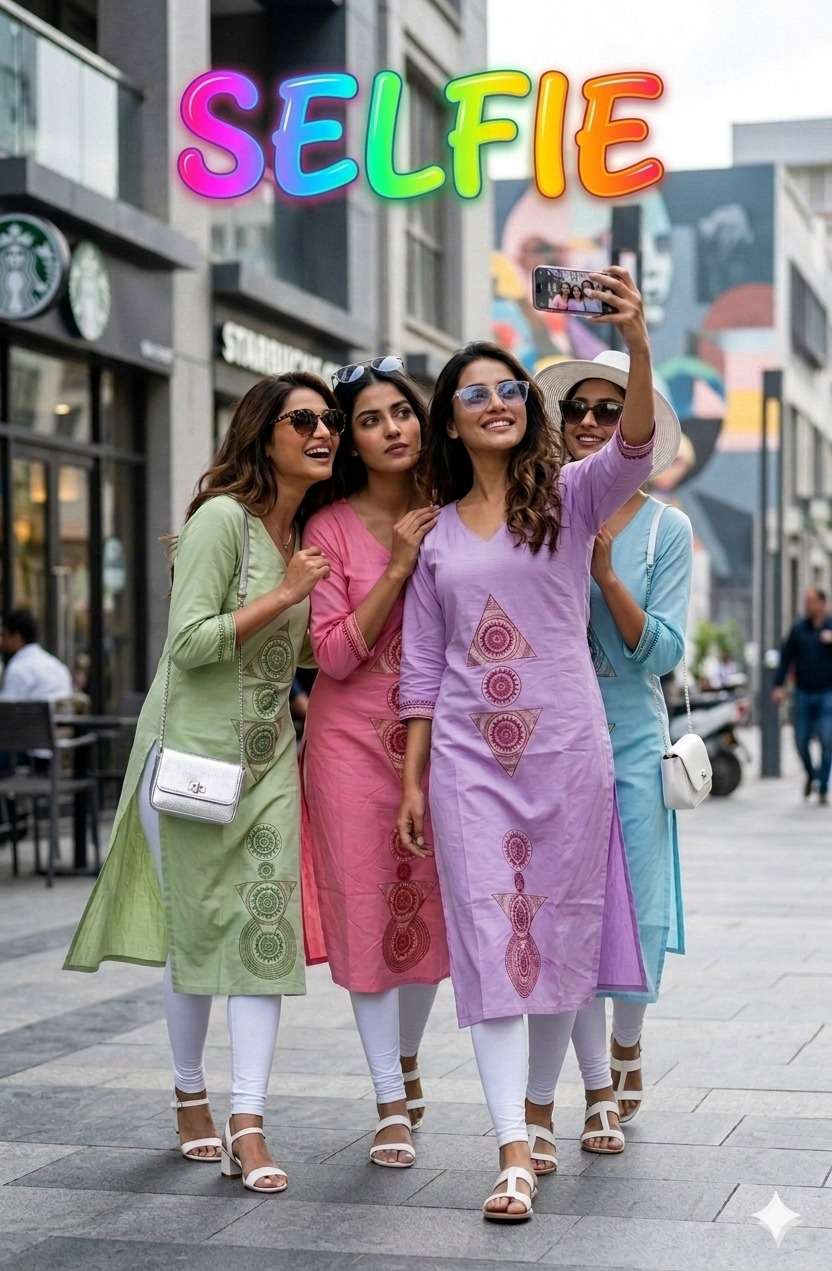 Rajnandini Selfie Roman Silk Stitched Ladies Kurti - Amrah Wholesale