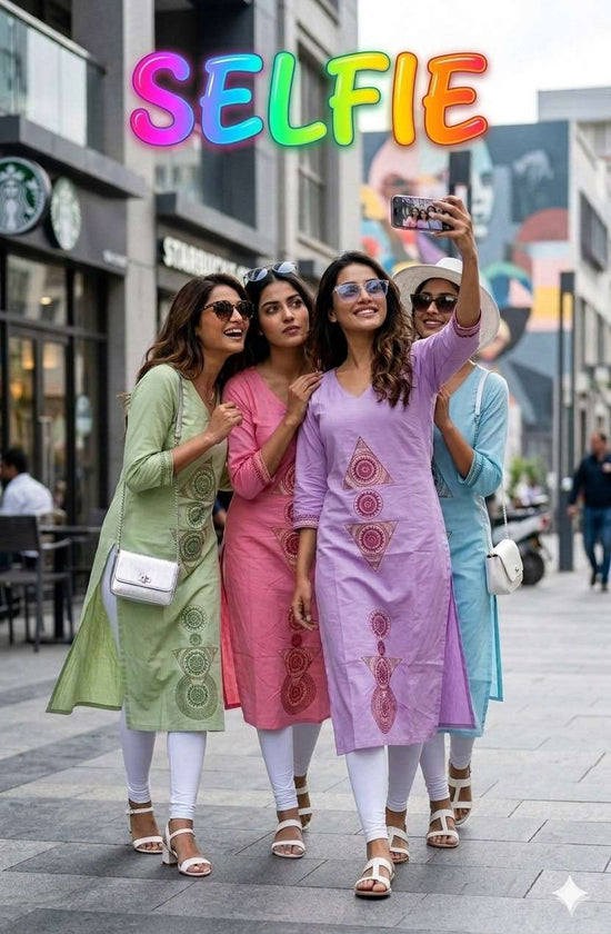 Rajnandini Selfie Roman Silk Stitched Ladies Kurti - Amrah Wholesale