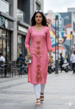 Rajnandini Selfie Roman Silk Stitched Ladies Kurti - Amrah Wholesale