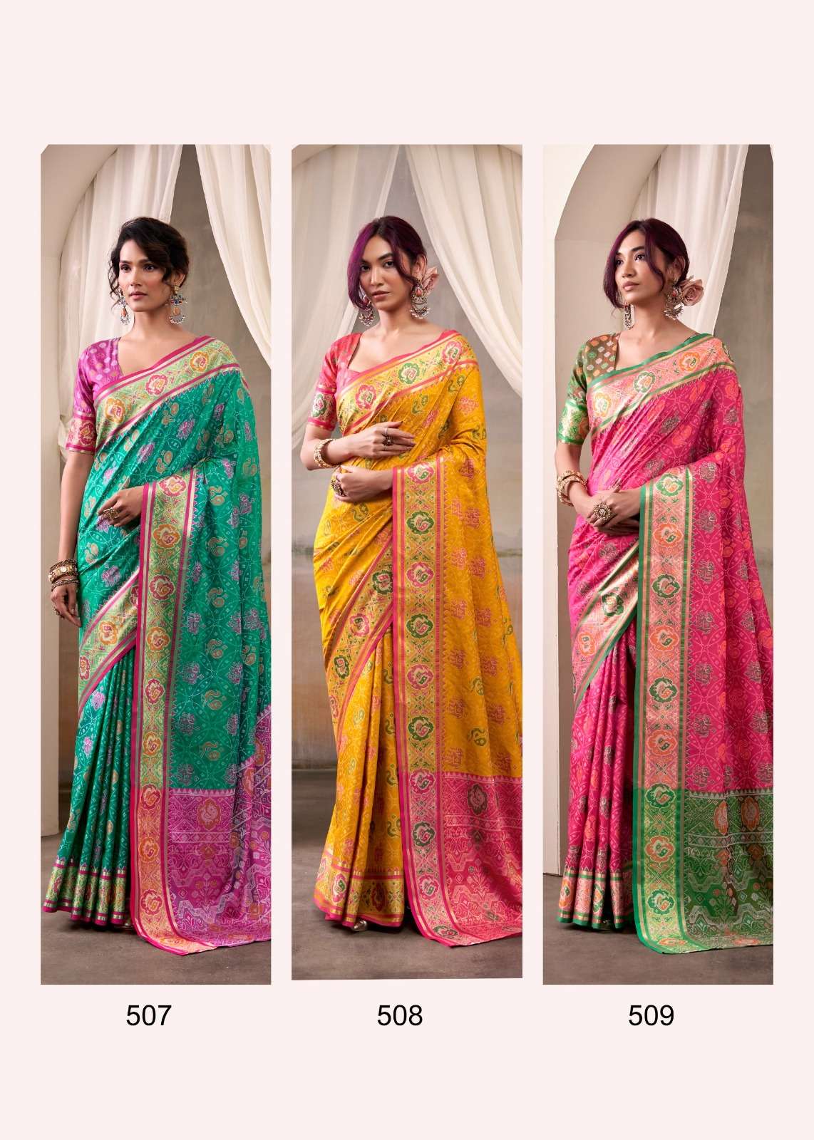 Rajpath Airaavat Silk 504 To 509 Series Pure Patola Silk Sarees