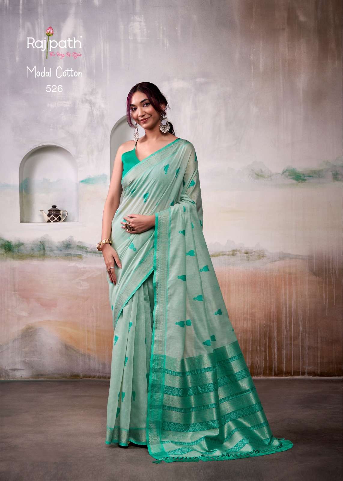 Rajpath Aqua Silk