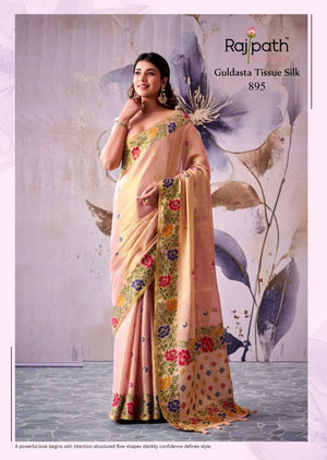 RAJPATH GULDASTA Tissue Silk Printed Saree - Amrah Wholesale