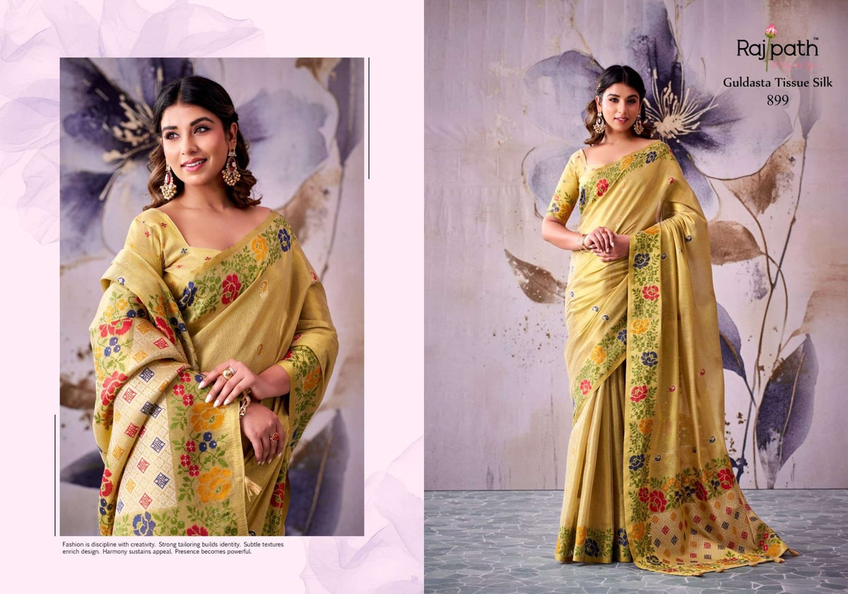 RAJPATH GULDASTA Tissue Silk Printed Saree - Amrah Wholesale