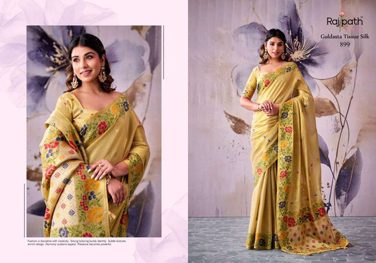 RAJPATH GULDASTA Tissue Silk Printed Saree - Amrah Wholesale