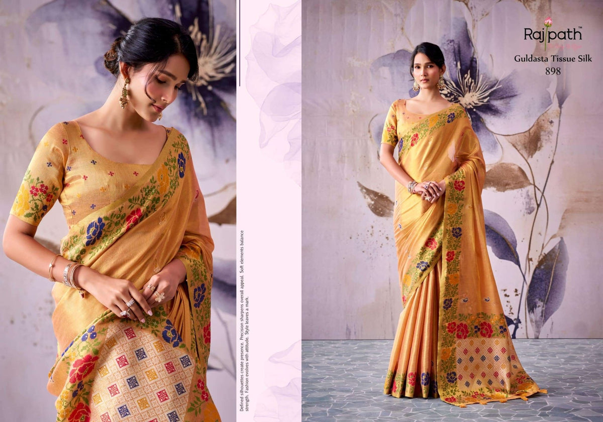 RAJPATH GULDASTA Tissue Silk Printed Saree - Amrah Wholesale