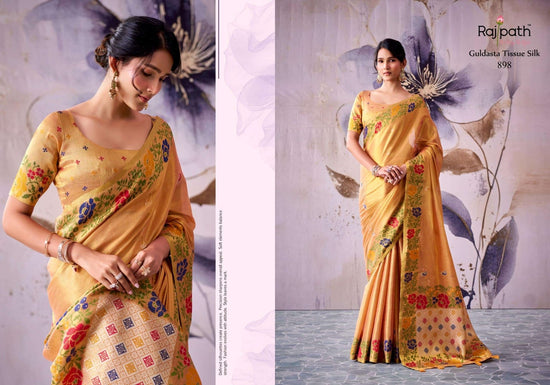 RAJPATH GULDASTA Tissue Silk Printed Saree - Amrah Wholesale