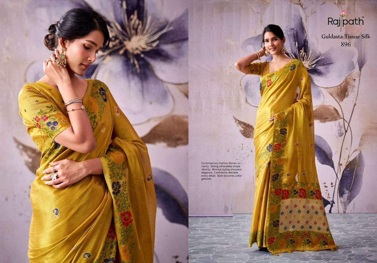 RAJPATH GULDASTA Tissue Silk Printed Saree - Amrah Wholesale