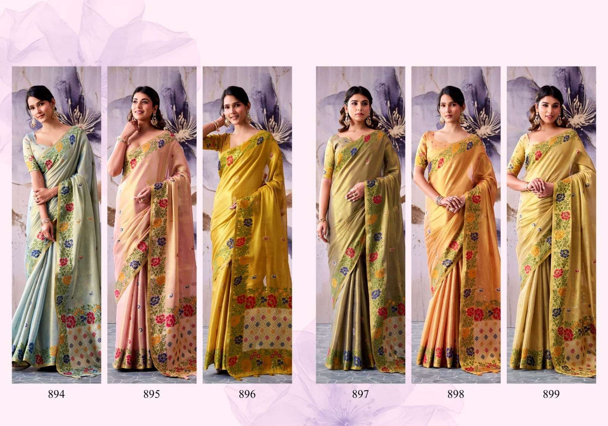 RAJPATH GULDASTA Tissue Silk Printed Saree - Amrah Wholesale