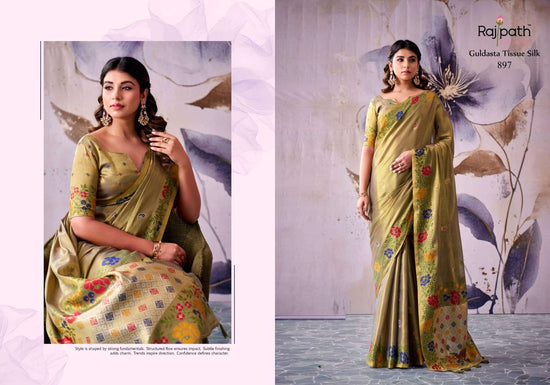 RAJPATH GULDASTA Tissue Silk Printed Saree - Amrah Wholesale