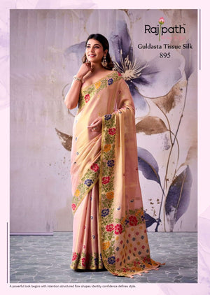 RAJPATH GULDASTA Tissue Silk Printed Saree