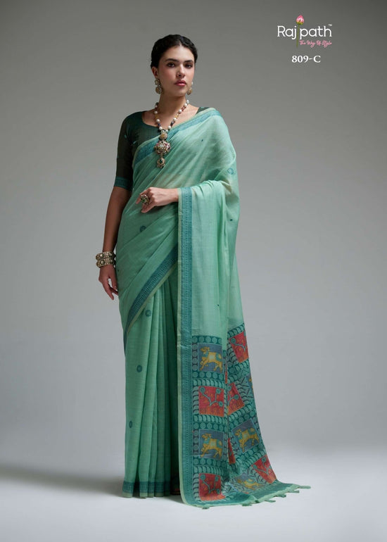 RAJPATH JAMDANI COTTON VOL-4 Premium Cotton Printed Saree - Amrah Wholesale