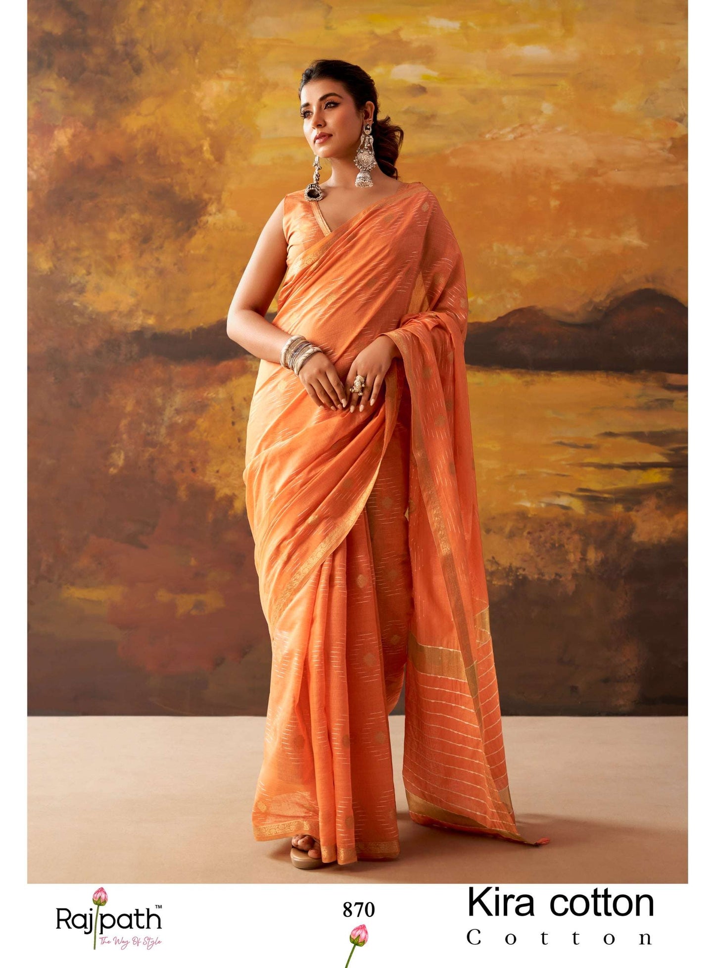 RAJPATH KIRA Cotton Printed Premium Saree