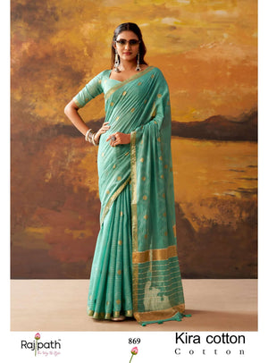 RAJPATH KIRA Cotton Printed Premium Saree