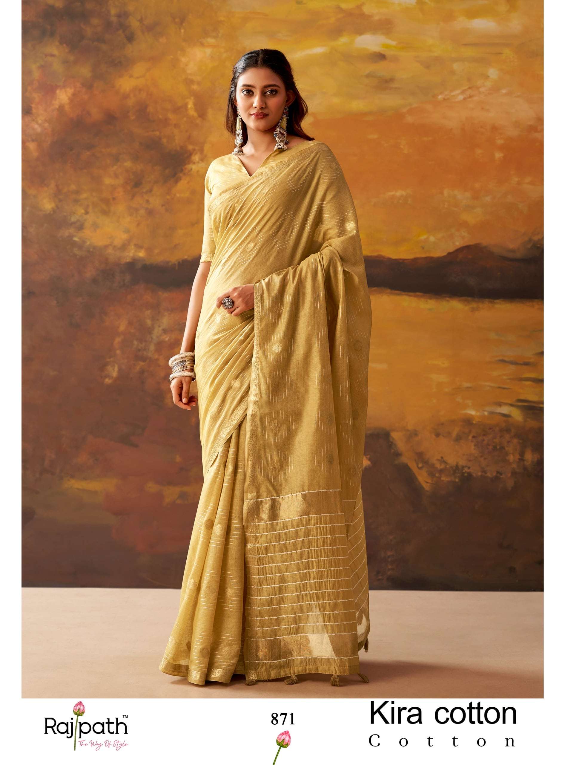 RAJPATH KIRA Cotton Printed Premium Saree