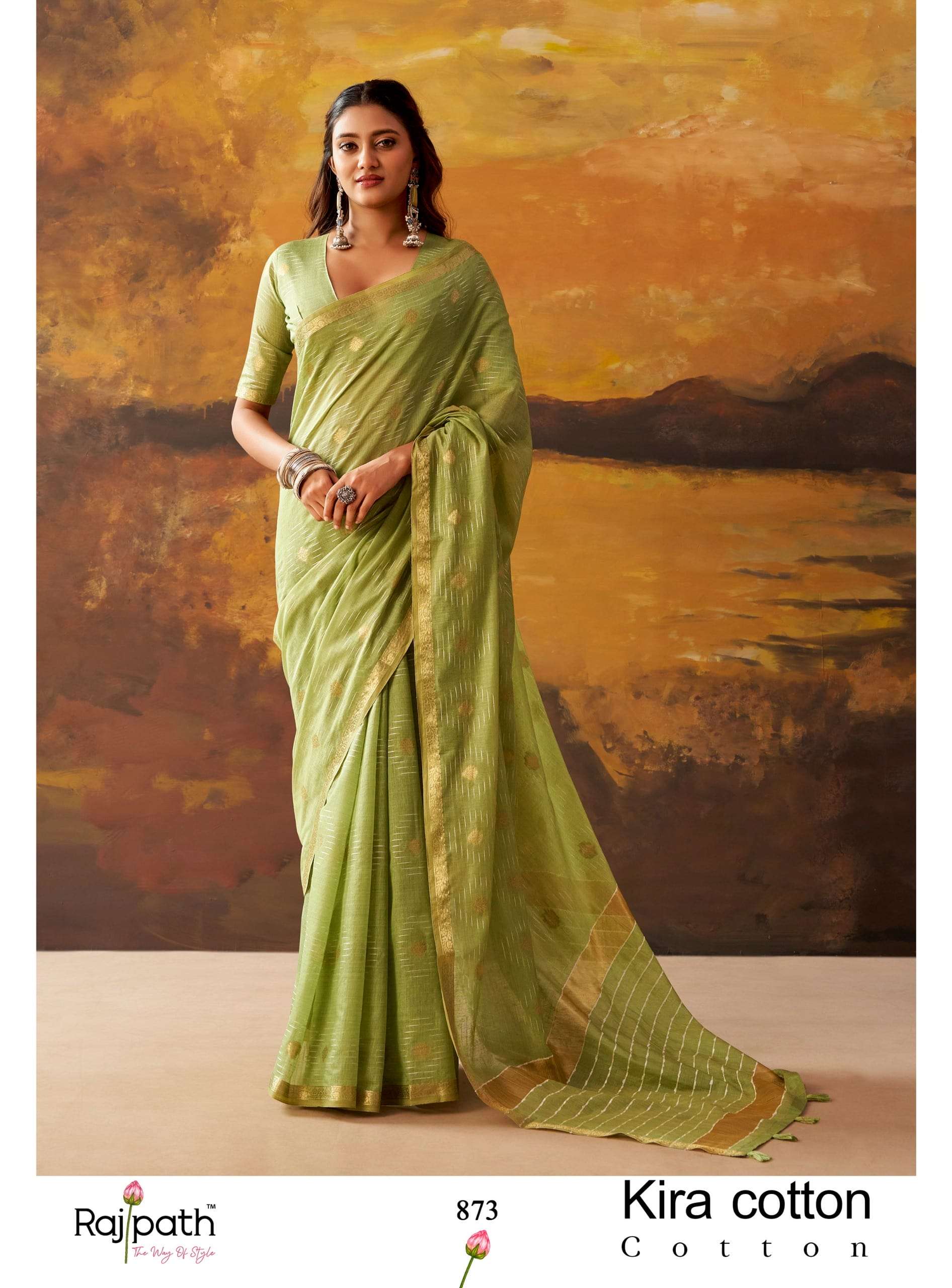 RAJPATH KIRA Cotton Printed Premium Saree