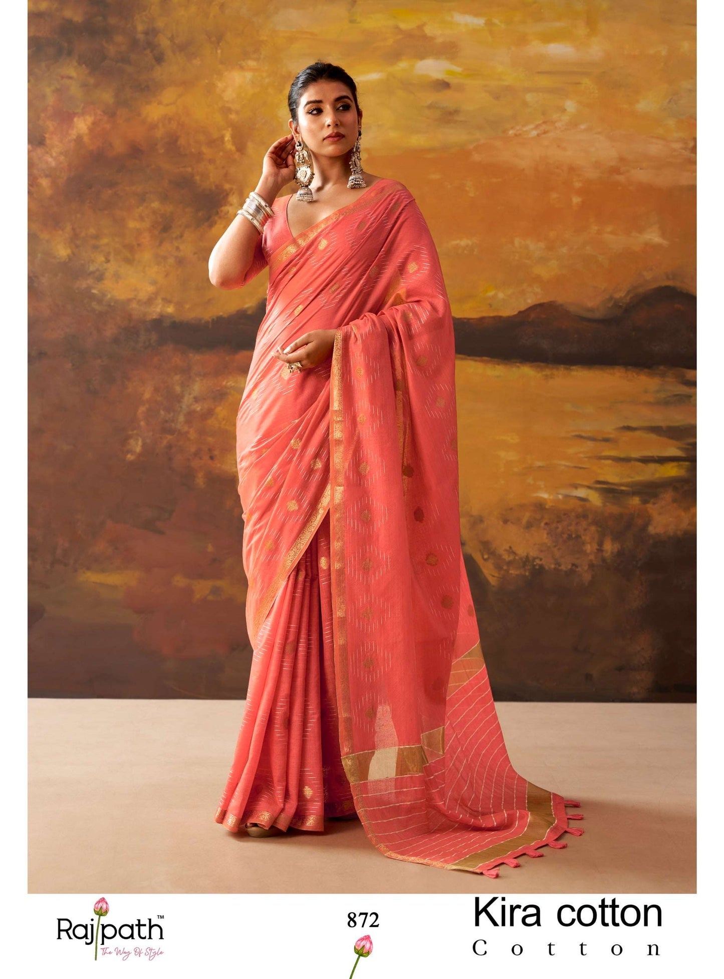 RAJPATH KIRA Cotton Printed Premium Saree