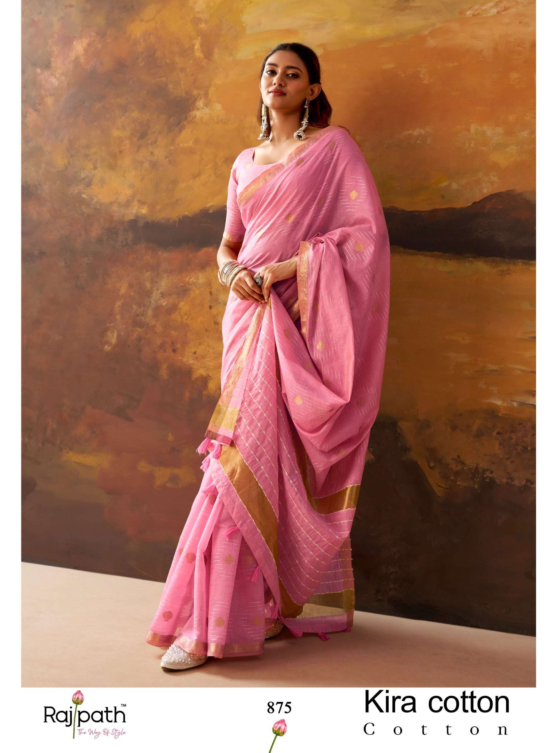 RAJPATH KIRA Cotton Printed Premium Saree