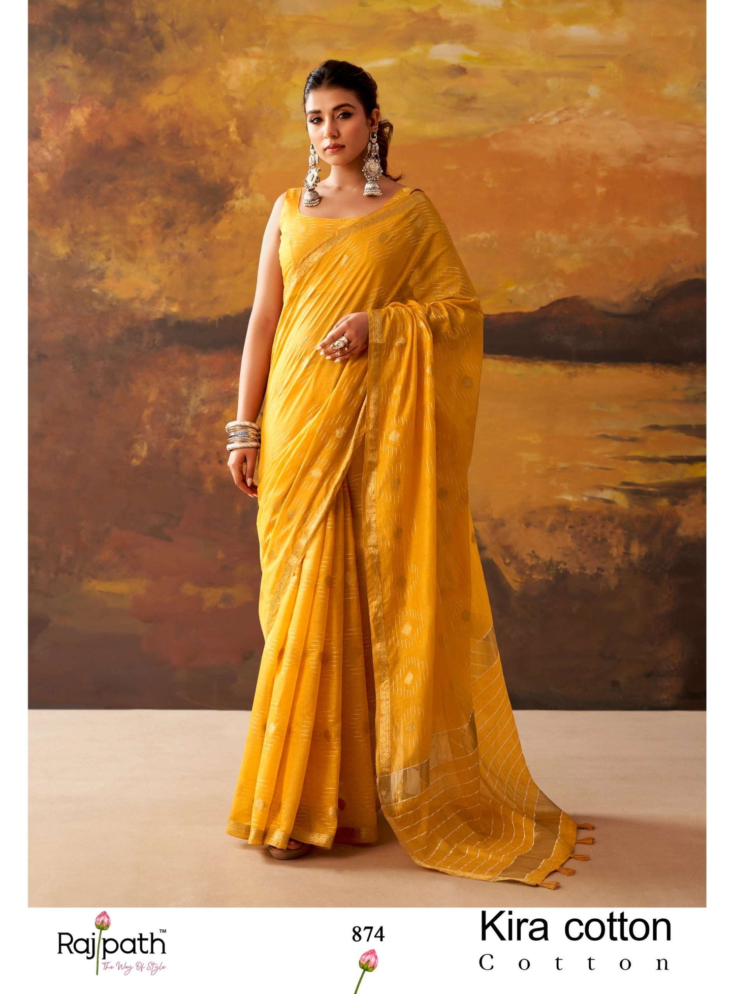 RAJPATH KIRA Cotton Printed Premium Saree