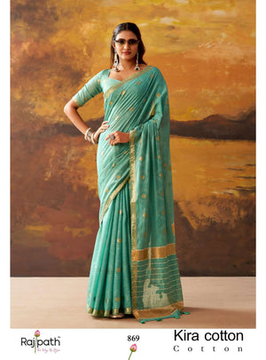 RAJPATH KIRA Cotton Printed Premium Saree - Amrah Wholesale