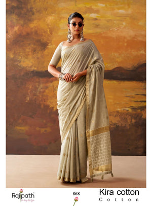 RAJPATH KIRA Cotton Printed Premium Saree - Amrah Wholesale