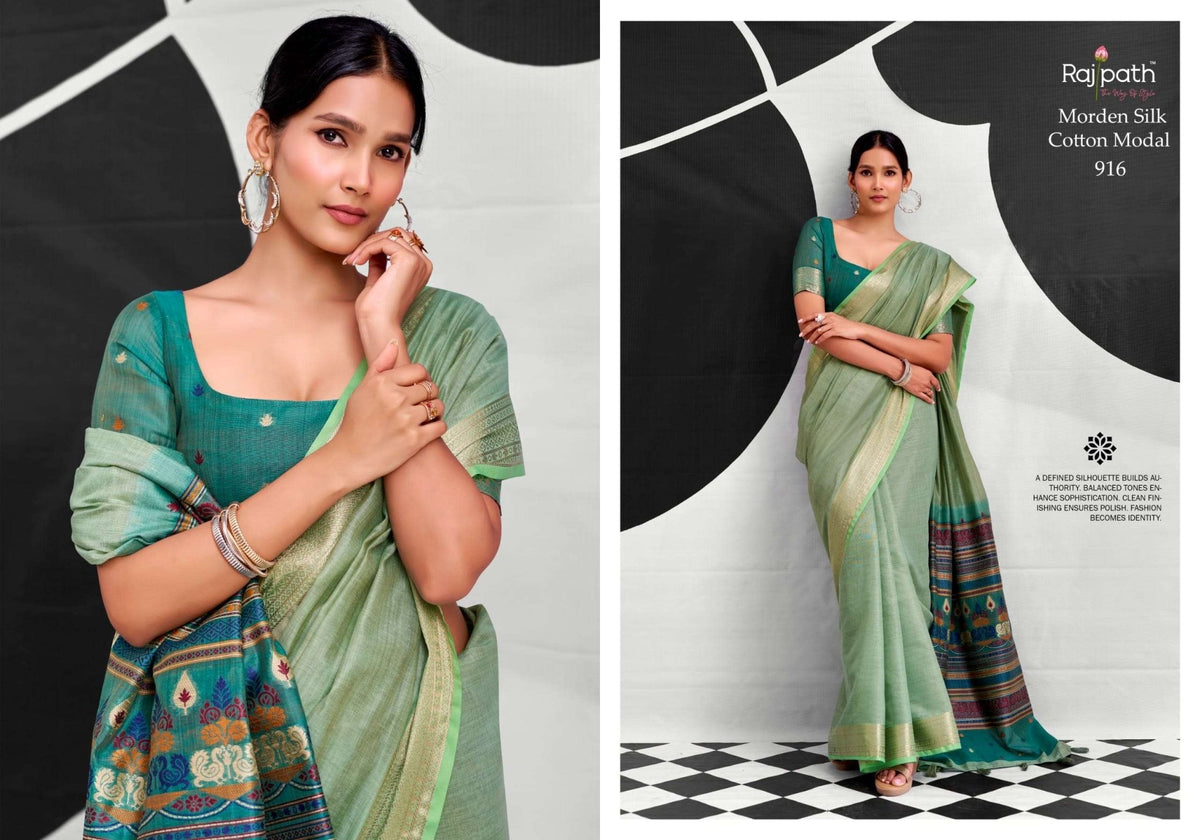 RAJPATH MORDEN SILK 137 Cotton Printed Premium Saree - Amrah Wholesale