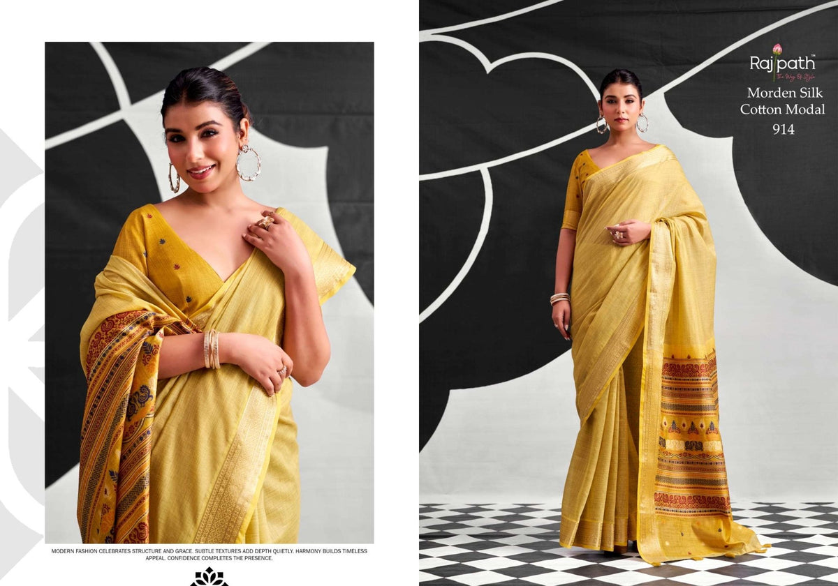 RAJPATH MORDEN SILK 137 Cotton Printed Premium Saree - Amrah Wholesale