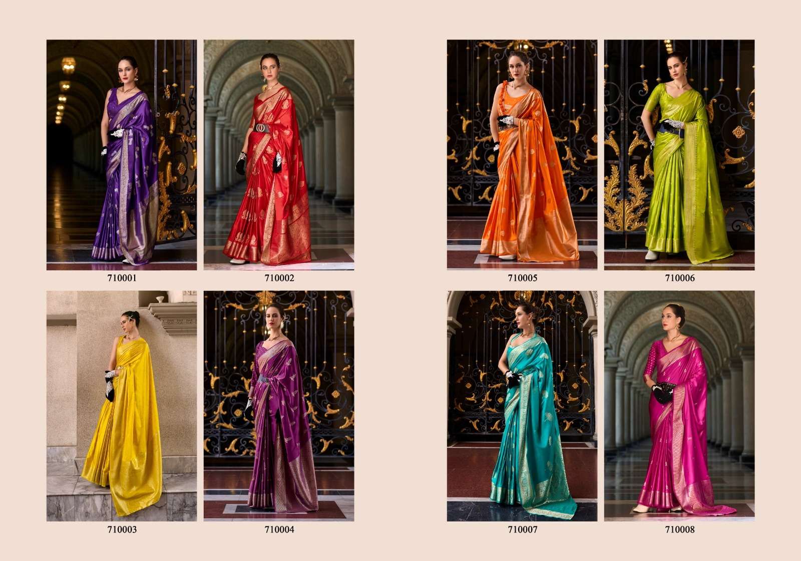 Rajpath Mungha Silk 71001 To 71008 Series Saree Wholesale Catalogue - Amrah Wholesale
