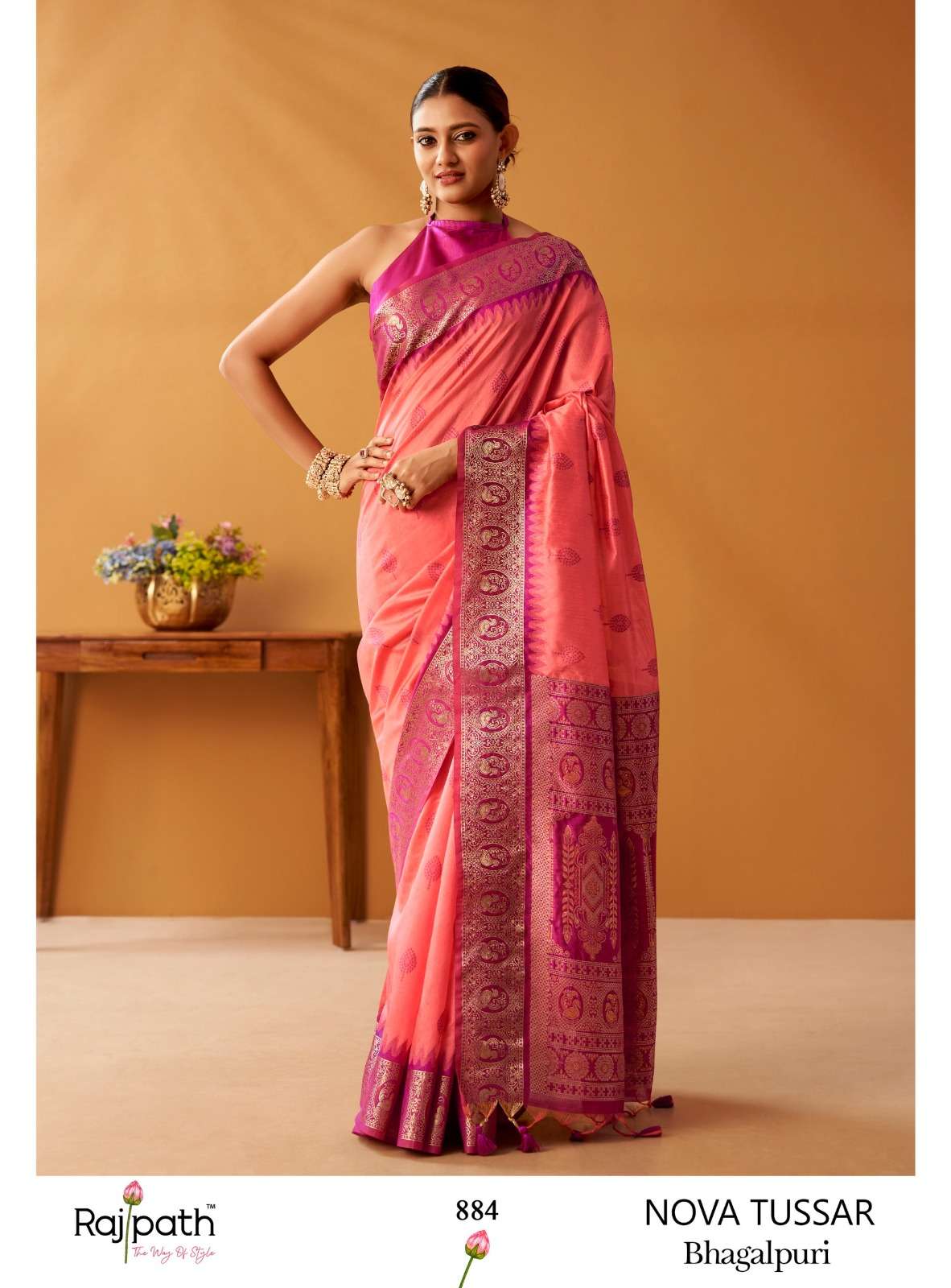 Rajpath Nova Tussar Cotton Pochampalli Saree - Amrah Wholesale