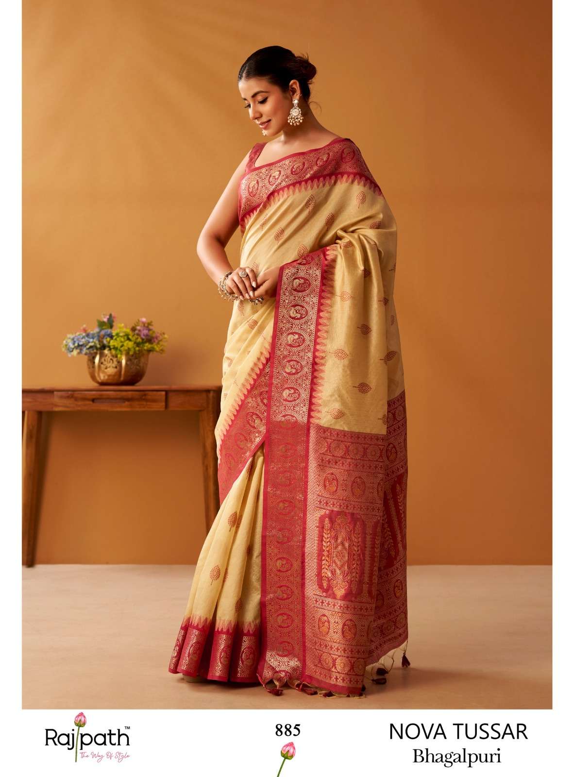 Rajpath Nova Tussar Cotton Pochampalli Saree - Amrah Wholesale