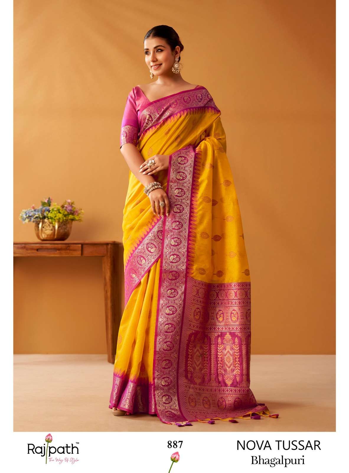 Rajpath Nova Tussar Cotton Pochampalli Saree - Amrah Wholesale