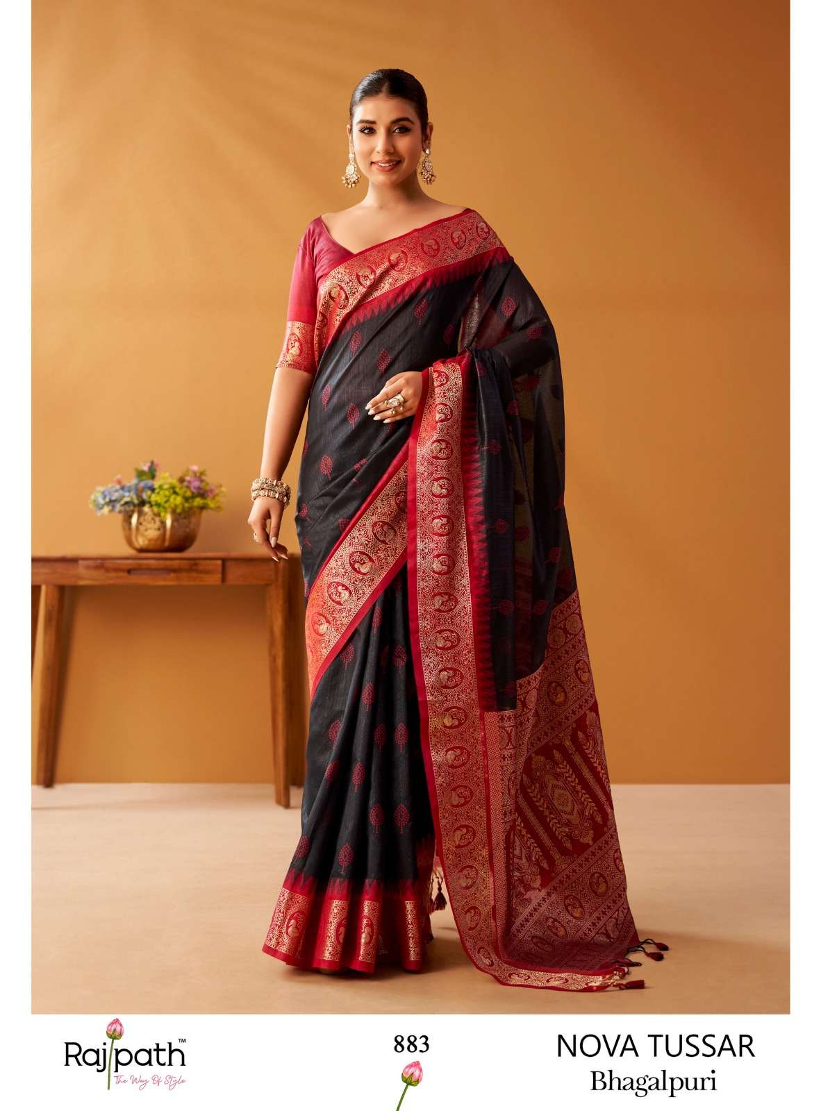 Rajpath Nova Tussar Cotton Pochampalli Saree - Amrah Wholesale