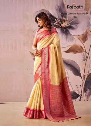 RAJPATH RANG UPAVAN Tissue Silk Printed Saree - Amrah Wholesale