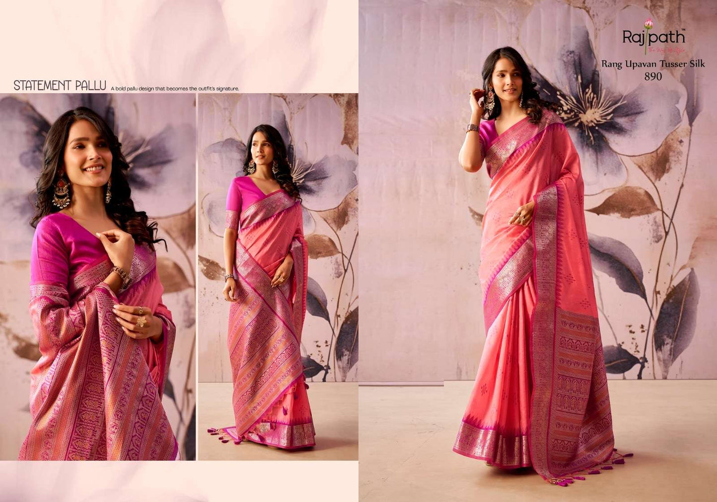 RAJPATH RANG UPAVAN Tissue Silk Printed Saree