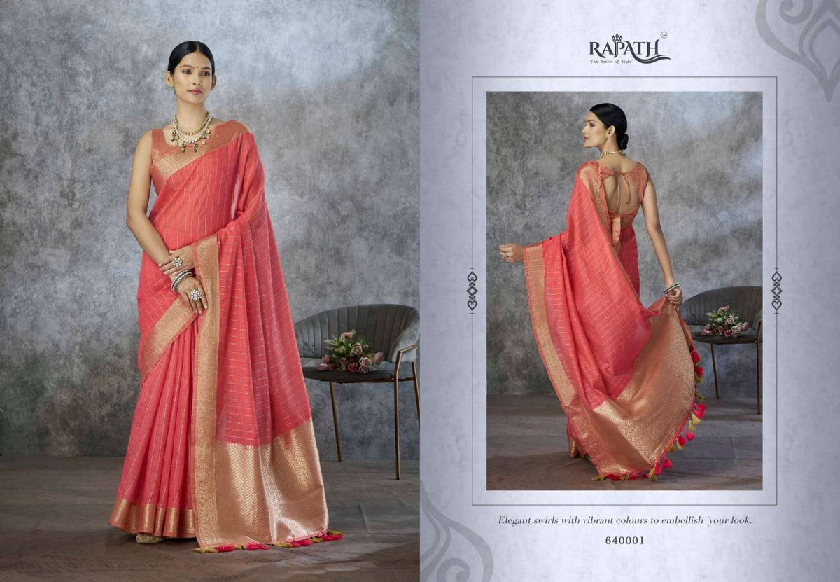 RAJPATH RONAK SILK Pure Tissue Silk Saree - Amrah Wholesale