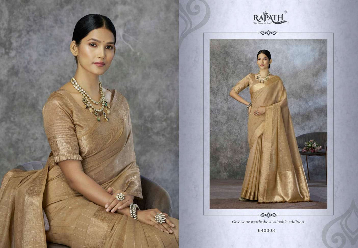 RAJPATH RONAK SILK Pure Tissue Silk Saree - Amrah Wholesale