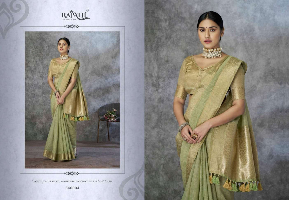 RAJPATH RONAK SILK Pure Tissue Silk Saree - Amrah Wholesale