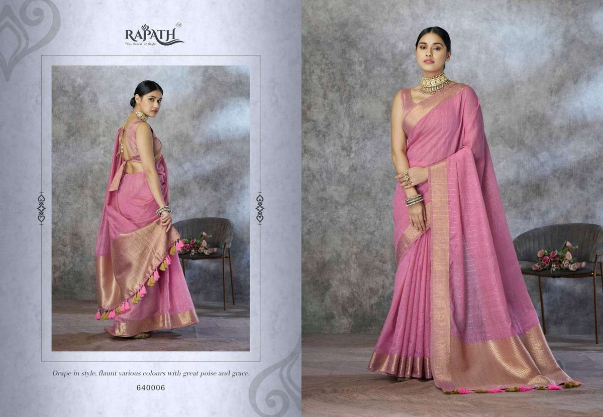 RAJPATH RONAK SILK Pure Tissue Silk Saree - Amrah Wholesale