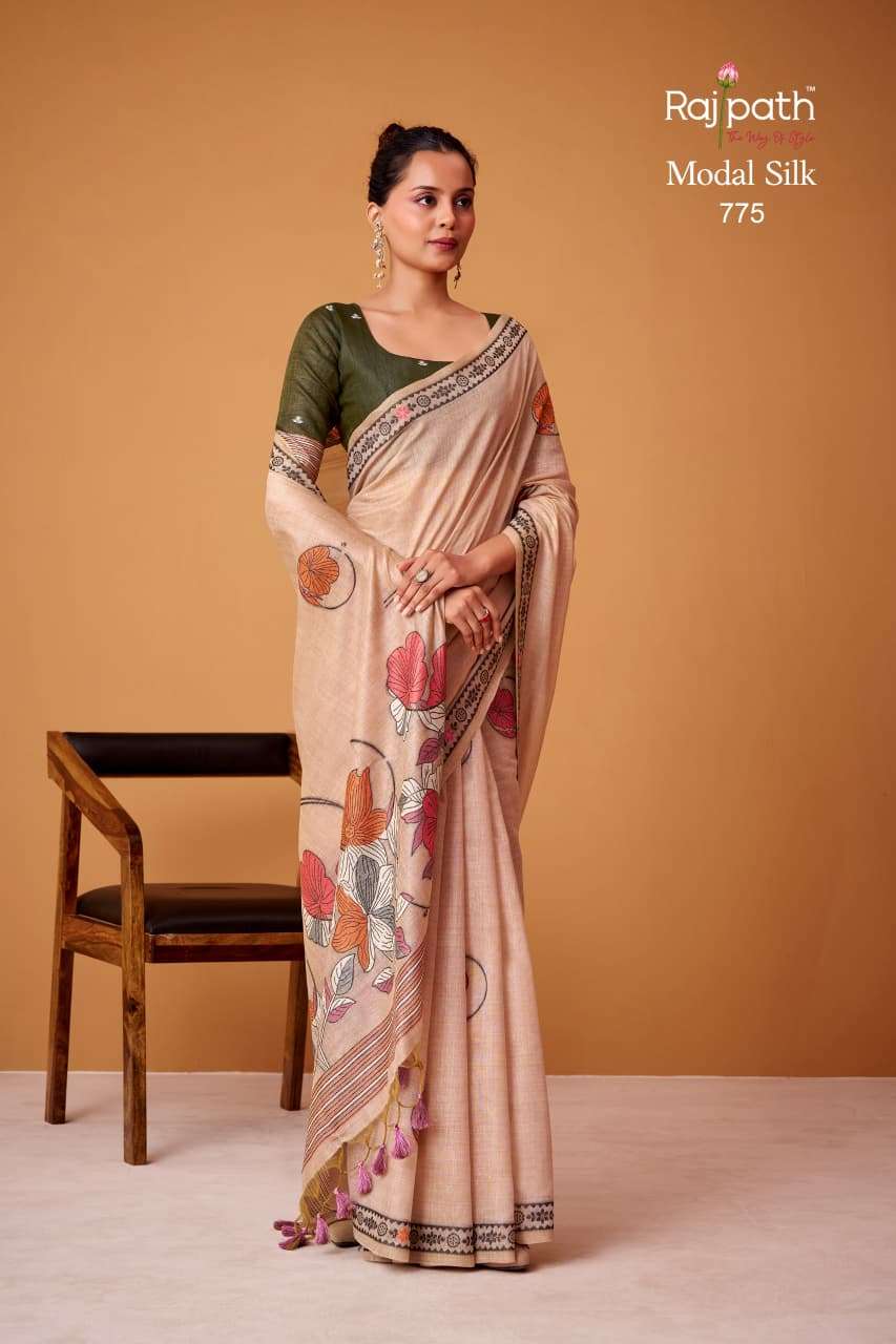 RAJPATH SILVER PEARLS Cotton Saree with Running Work Blouse Wholesale Surat