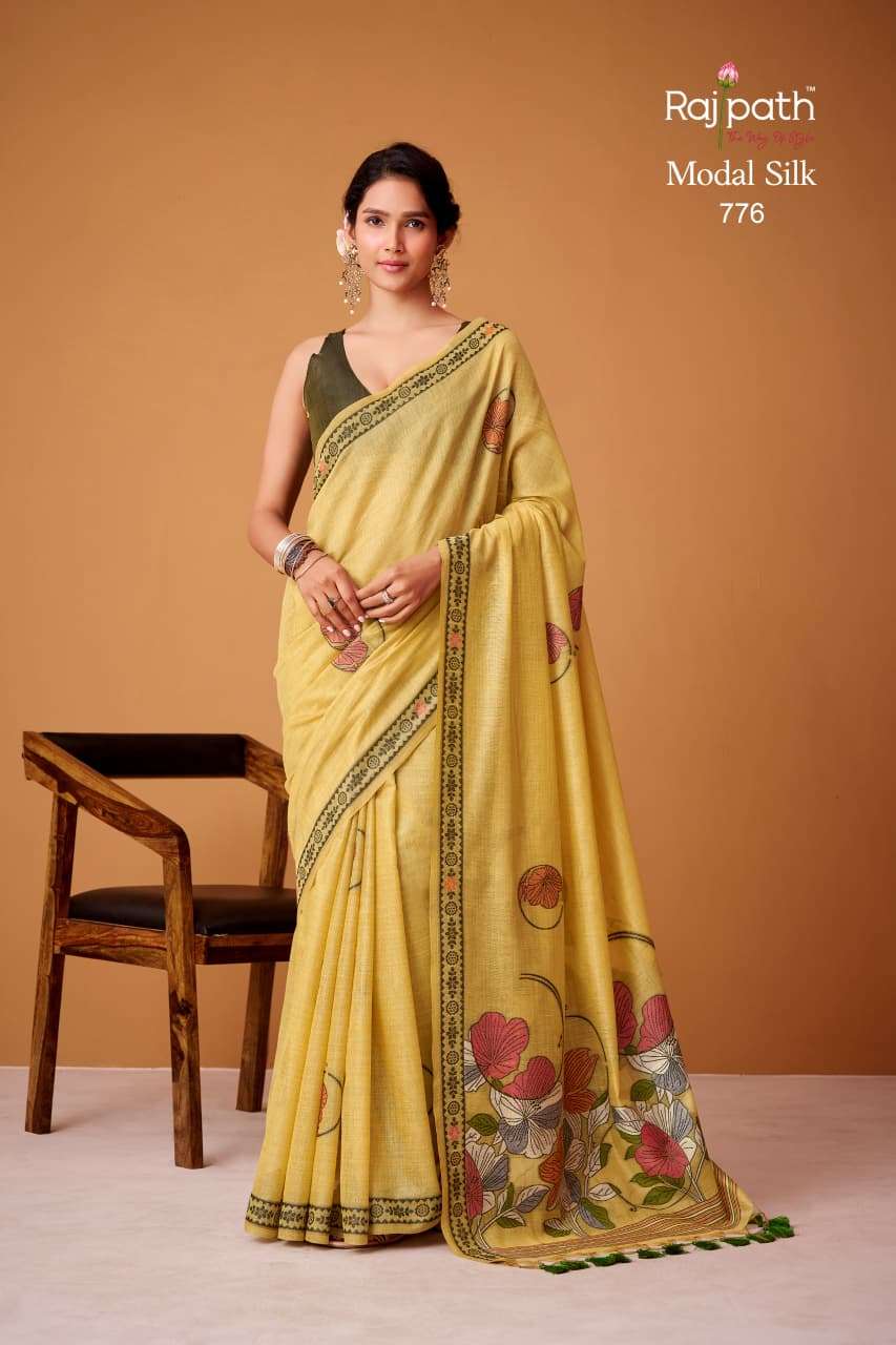 RAJPATH SILVER PEARLS Cotton Saree with Running Work Blouse Wholesale Surat