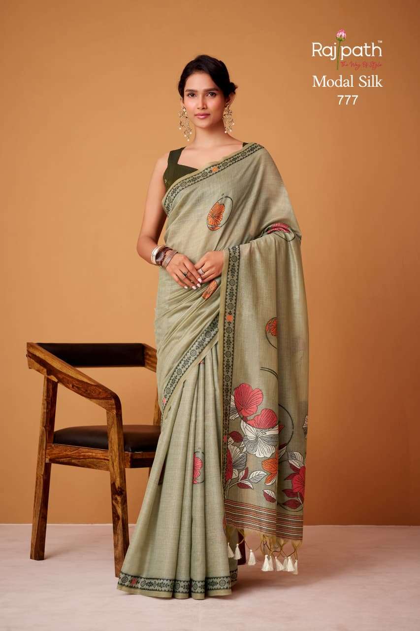 RAJPATH SILVER PEARLS Cotton Saree with Running Work Blouse Wholesale Surat