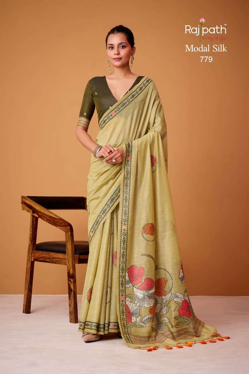 RAJPATH SILVER PEARLS Cotton Saree with Running Work Blouse Wholesale Surat