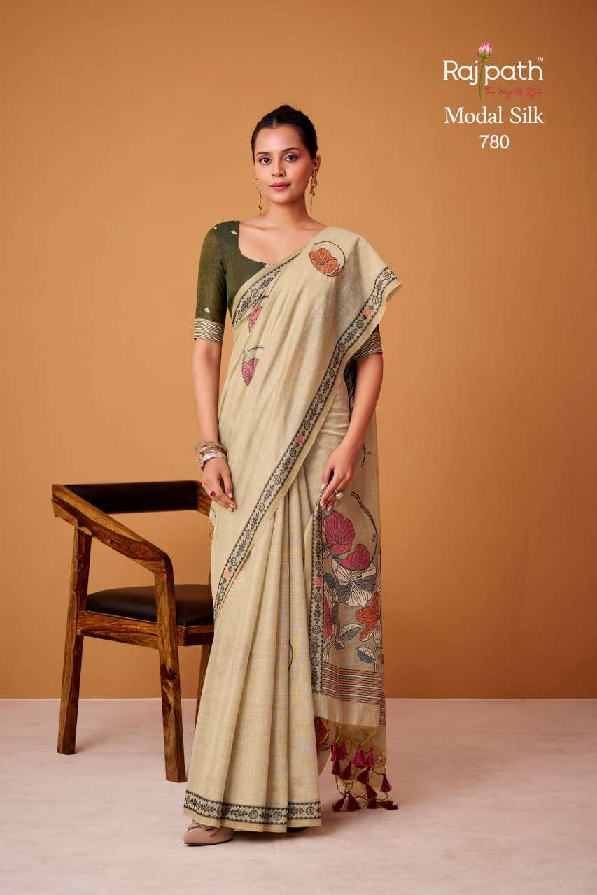 RAJPATH SILVER PEARLS Cotton Saree with Running Work Blouse Wholesale Surat
