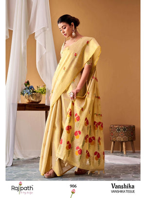RAJPATH VANSHIKA 906–911 Tissue Silk Printed Saree - Amrah Wholesale