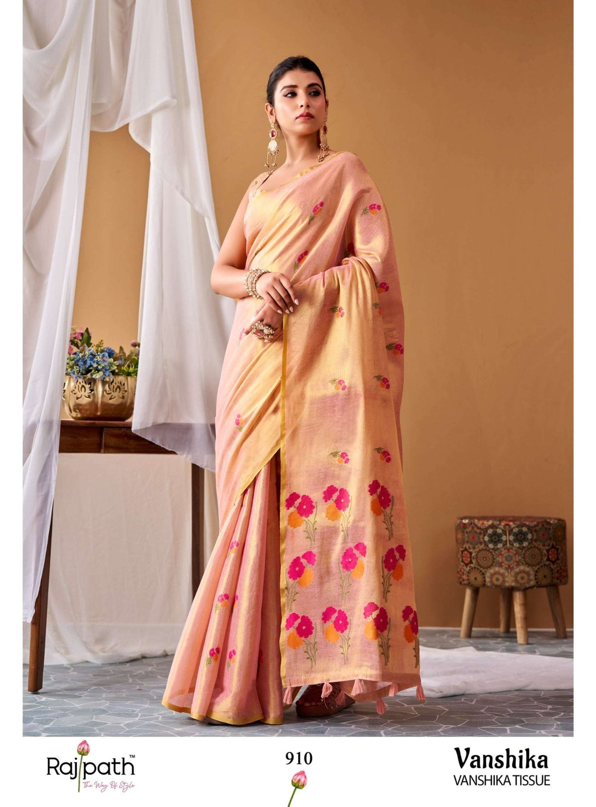 RAJPATH VANSHIKA 906–911 Tissue Silk Printed Saree - Amrah Wholesale
