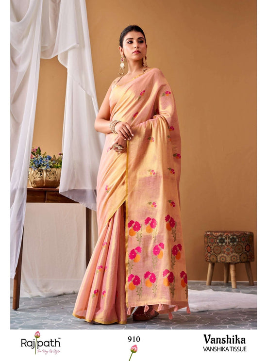 RAJPATH VANSHIKA 906–911 Tissue Silk Printed Saree - Amrah Wholesale