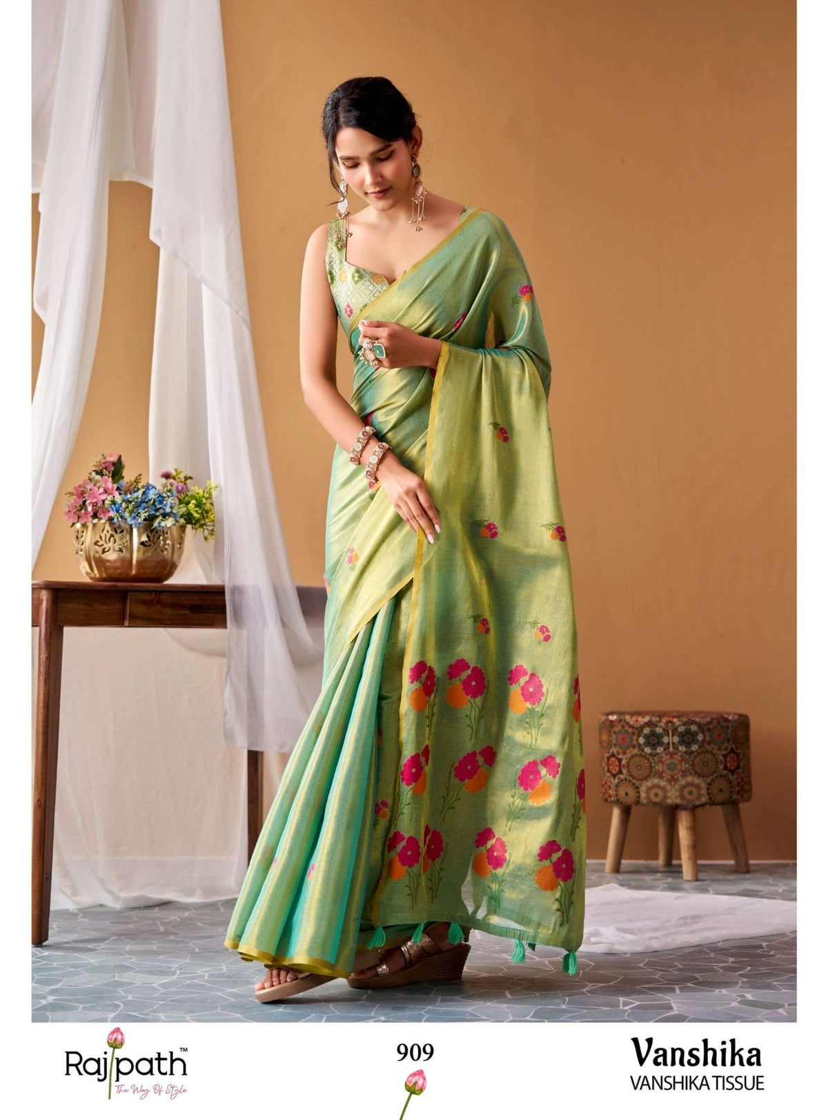 RAJPATH VANSHIKA 906–911 Tissue Silk Printed Saree - Amrah Wholesale